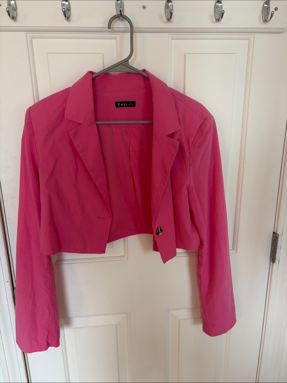 Very J Cropped Hot Pink Blazer